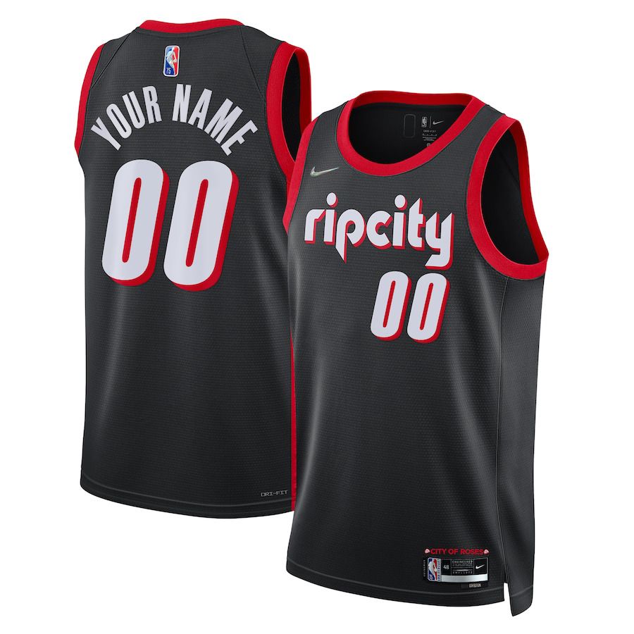 Men Portland Trail Blazers Nike Black City Edition Swingman Custom NBA Jersey->portland trail blazers->NBA Jersey